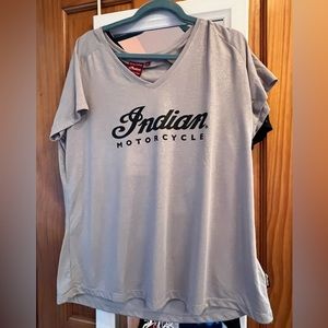Women’s Indian Motorcycle 2xl gray, glitter shirt.